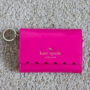 Kate spade scalloped keychain wallet/ card case